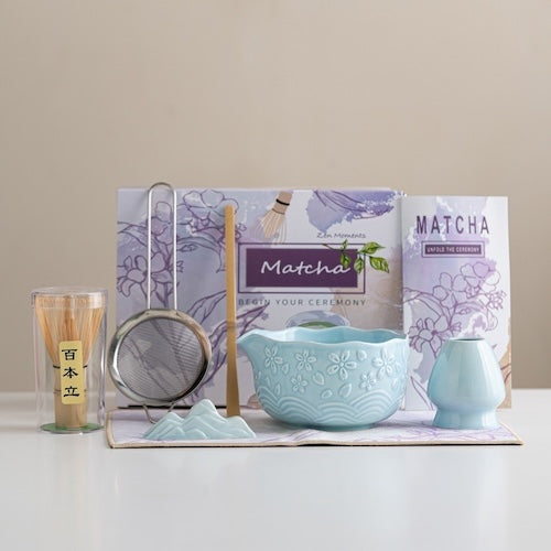 kit pour matcha Fleur Sakura variante bleue