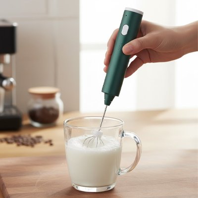Lait mousseur - Mousseur Express - dans une tasse de lait