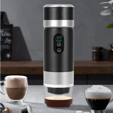 Machine à café nomade  Espresso Pro noire sur comptoir