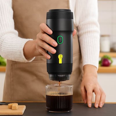 Machine a café portable Barista Express verse café dans un verre
