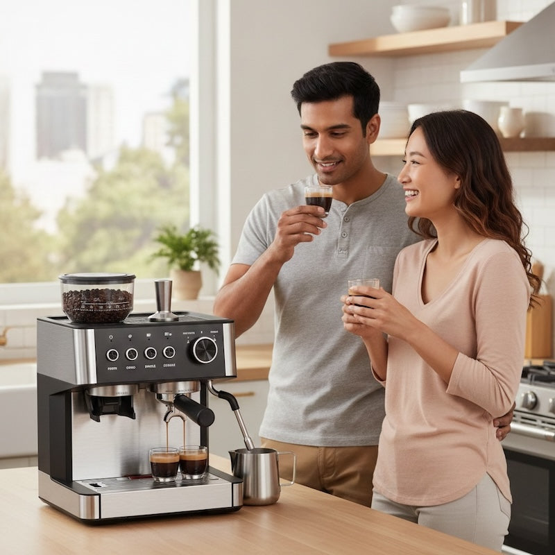 Machine à café professionnelle italienne Prestige avec couple