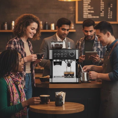 Machine à café professionnelle italienne Prestige avec groupe de personne