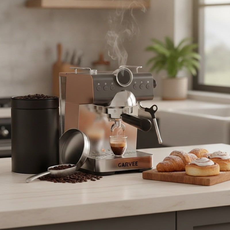 Machine a cafe Signature sur un comptoir avec des viennoiseries