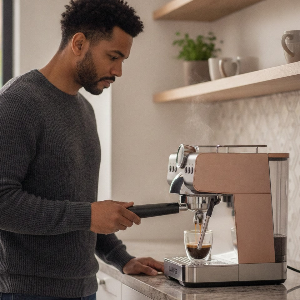 Machine a cafe Signature hemme se verse un café