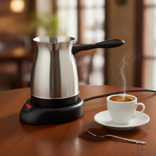 Machine café turc Oriental Gourmet avec café sur table