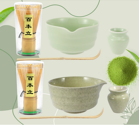 Matcha green tea set Pause Zen les 2 couleurs