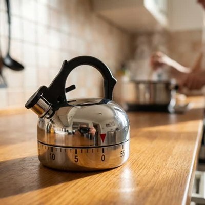 Minuteur cuisine Mini Bouilloire sur comptoir