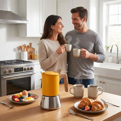 Moka pot Design Nordique couple boivent café