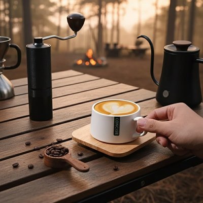 Moulin à café​ manuel Saveurs Premium avec tasse de café