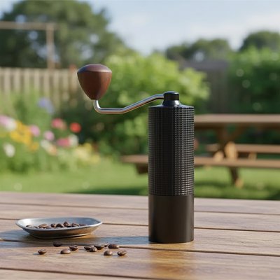 Moulin à café​ manuel Saveurs Premium sur table extérieure