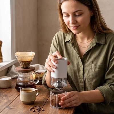 Moulin café électrique Arôme Parfait femme moult café
