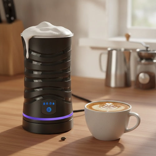 Mousseur à lait électrique Barista  Perfection sur table avec tasse de cafe