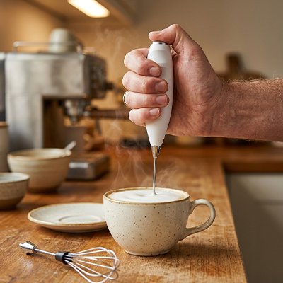 Mousseur a lait electrique Écume blanc mousse le lait