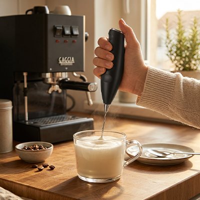 Mousseur a lait electrique Écume noir mousse le lait
