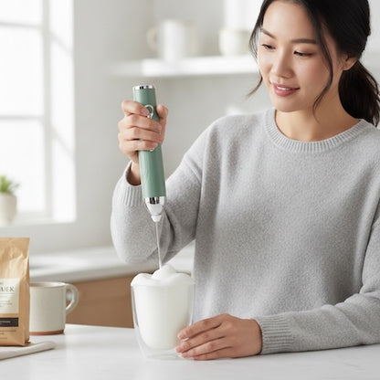 Mousseur lait electrique Belle Mousse femme mousse le lait