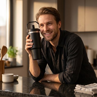 Mug isotherme ThermoPratique homme avec son mug 