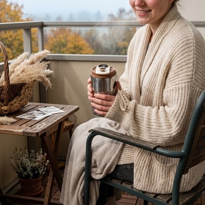Mug isotherme Thermo Plus tenue en main par femme