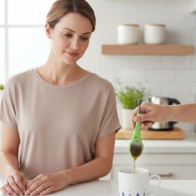 Passoire pour thé Avocat sur tasse avec femme