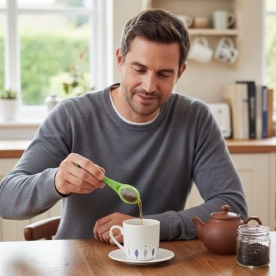 Passoire pour thé Avocat sur tasse tenue par homme
