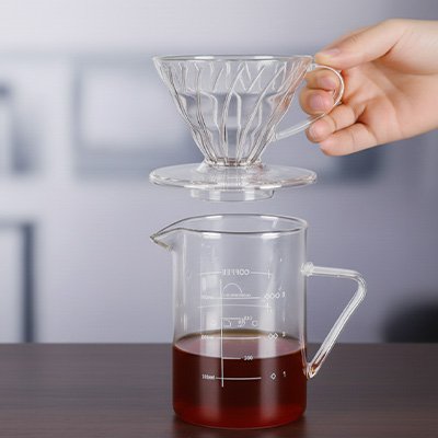 Porte filtre café Premium Clear au dessus cafetière