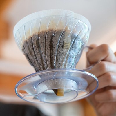 Porte filtre café Premium Clear avec marc de café