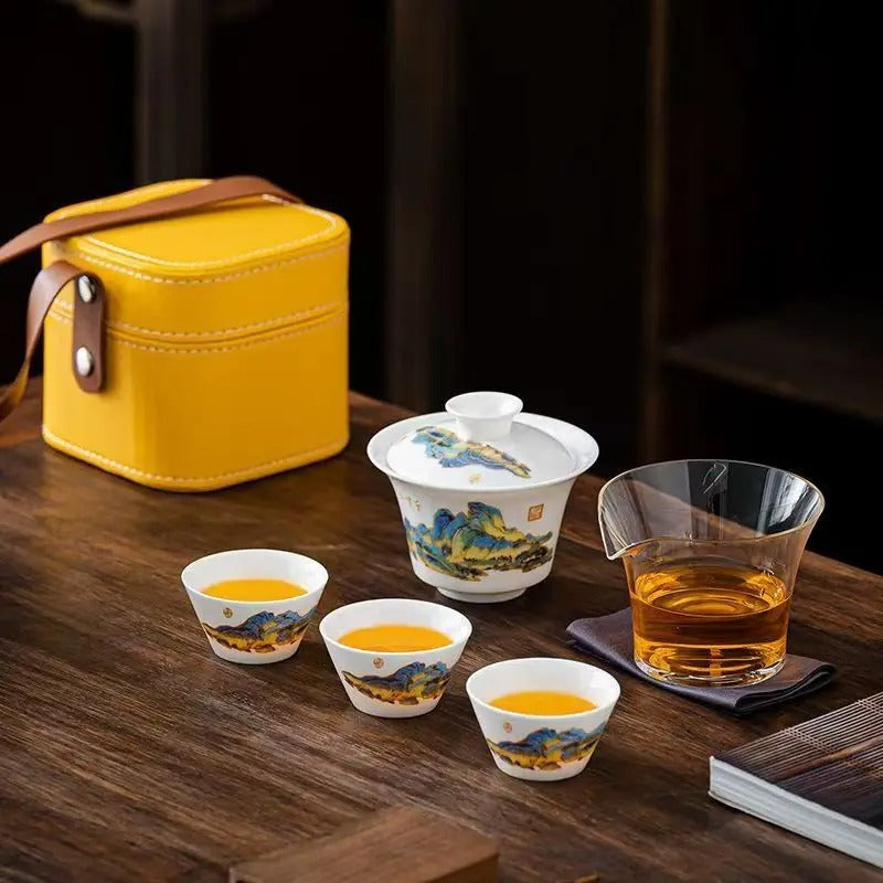 Service à thé Porceluxe ensemble complet sur table