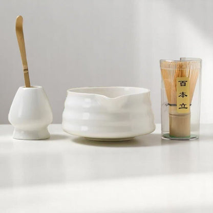 Service à Thé Japonais - ZenMatchaTeaSet™ - Blanc - Mon Univers Thé et Café