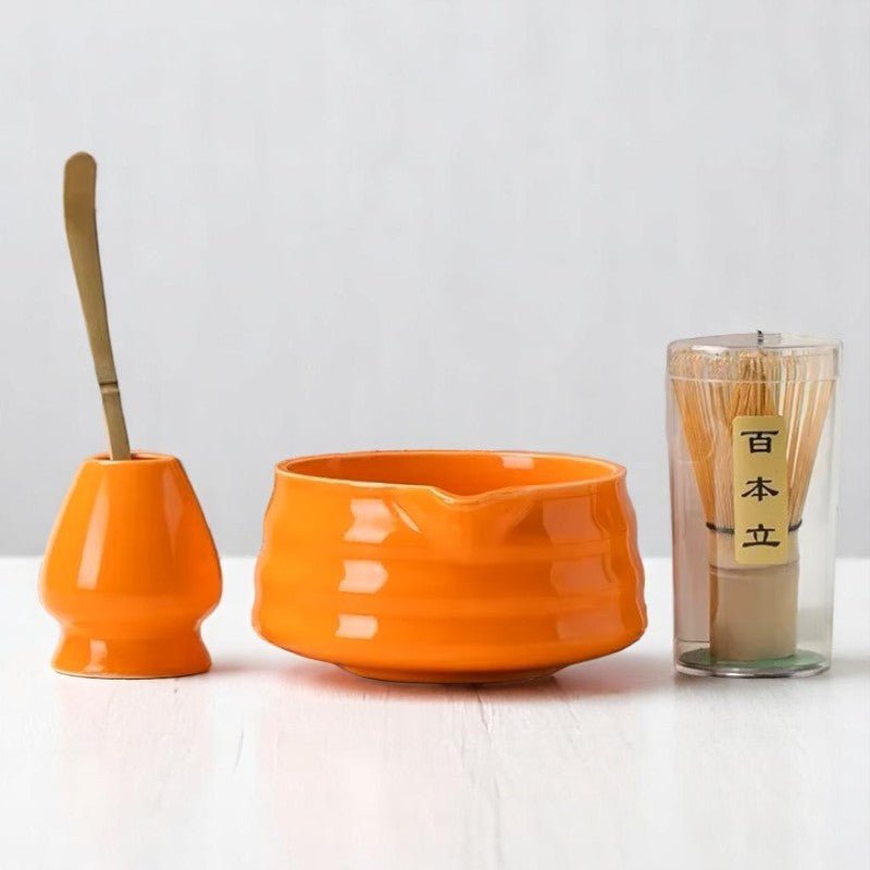 Service à Thé Japonais - ZenMatchaTeaSet™ - Orange - Mon Univers Thé et Café