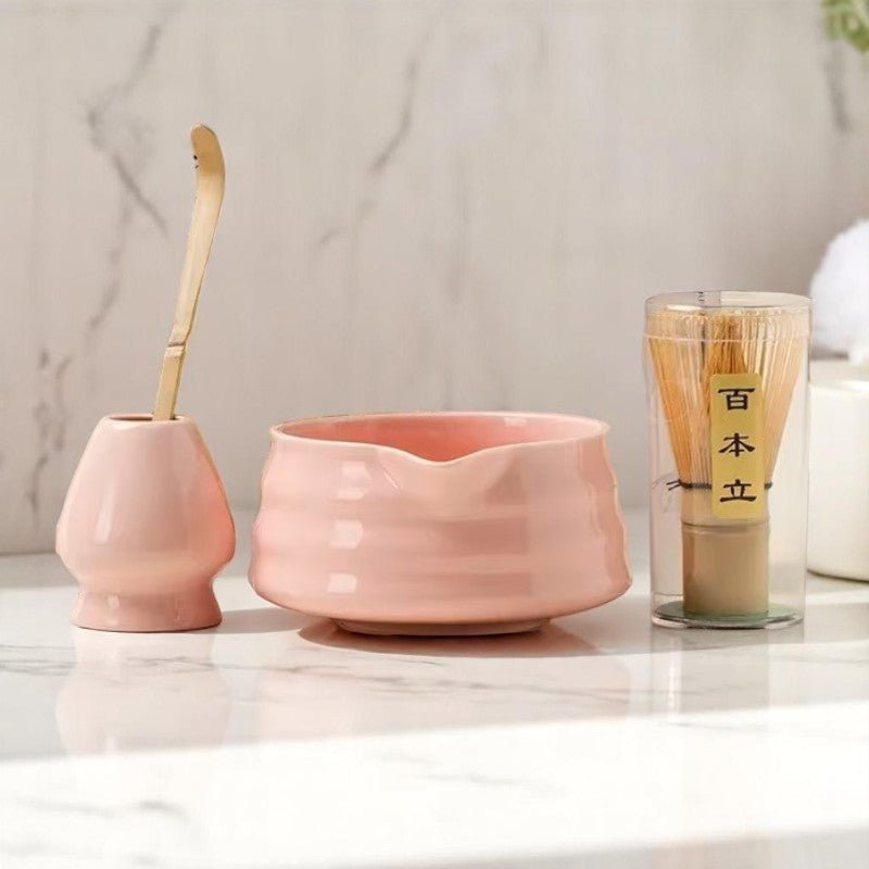 Service à Thé Japonais - ZenMatchaTeaSet™ - Rose - Mon Univers Thé et Café