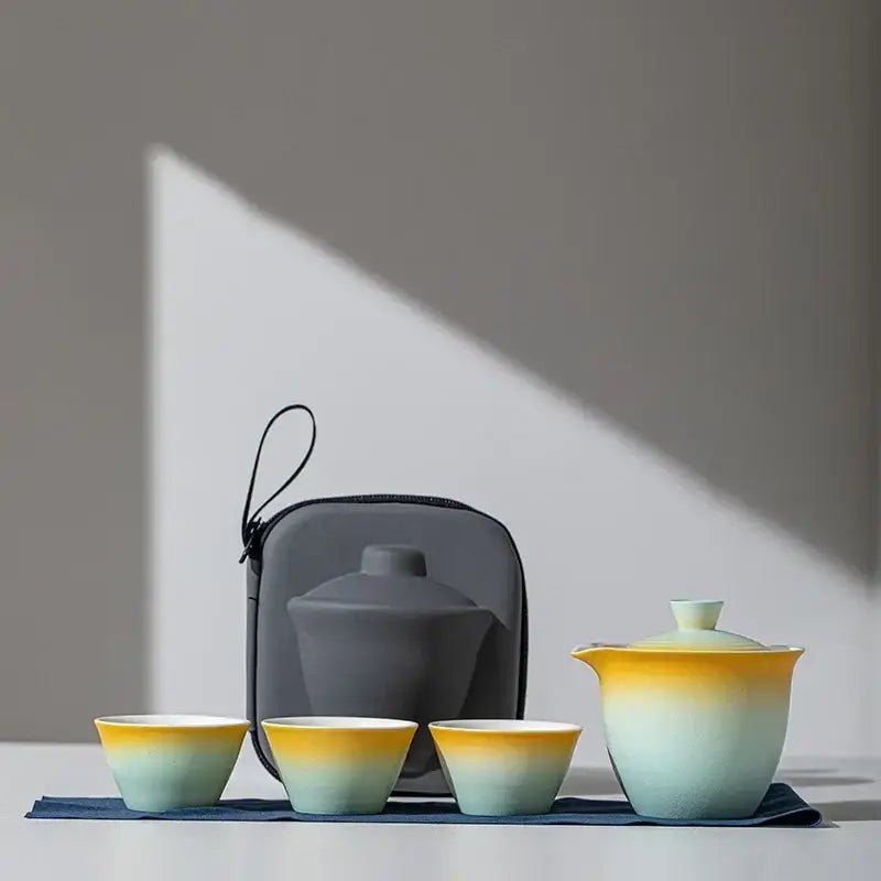 Service à Thé - TravelTeaSet™ - Jaune & Vert - Mon Univers Thé et Café