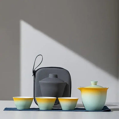 Service à Thé - TravelTeaSet™ - Jaune & Vert - Mon Univers Thé et Café