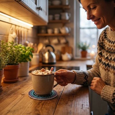 Sous verre Mandala femme regarde café
