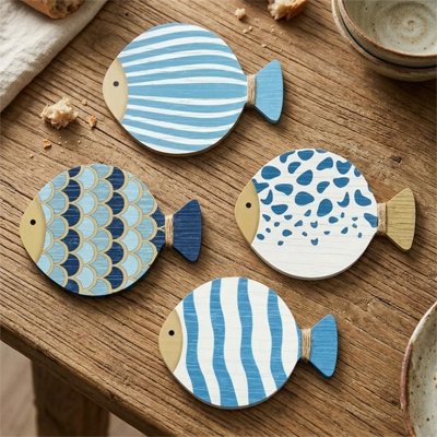 Sous verres​ Élégance Marine les quatre variantes