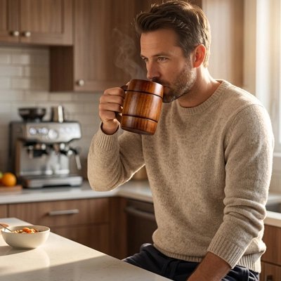 Tasse Élégante Durable homme boit son breuvage