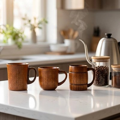 Tasse Élégante Durable trois variantes sur table