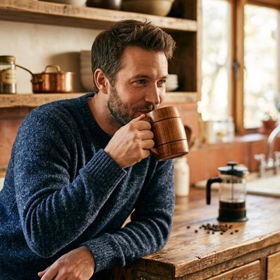 Tasse à café Élégante et Isolante homme boit café
