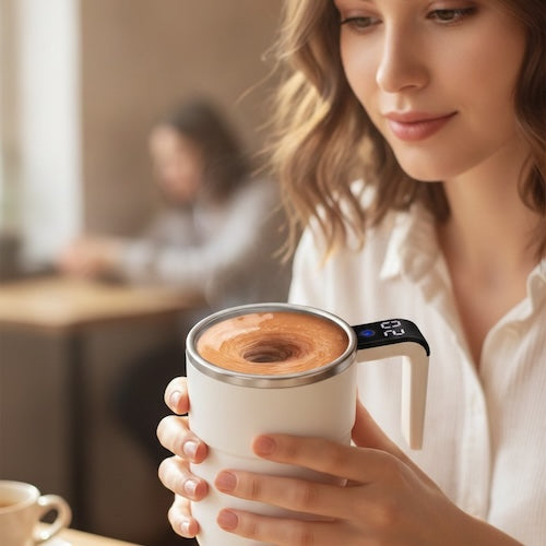 Tasse chauffante USB Thermomix Digital tenue pa une femme
