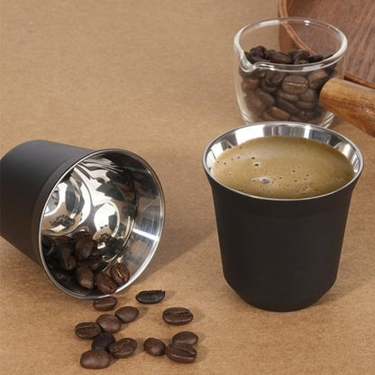 Tasse double paroi ÉcoCafé avec café autre avec grains de café