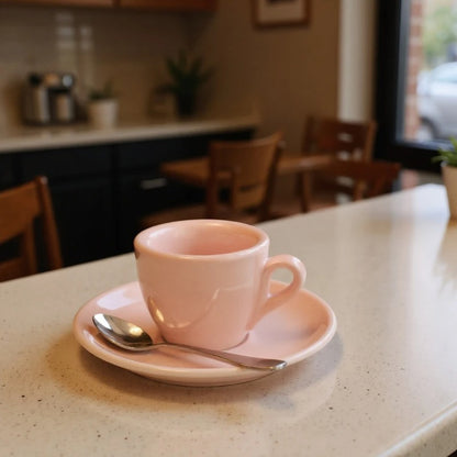 Tasse expresso Céramique Éclatante tasse rose sur comptoir