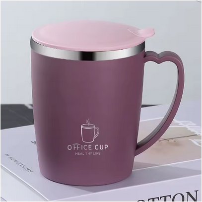 Tasse isotherme Double Paroi Inox variante blanche lilas