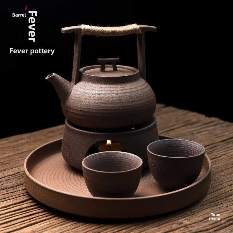 Théière en céramique Artisanal Japonaise avec tasses et plateau