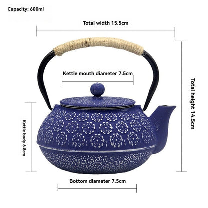 Théière en fonte variante bleue