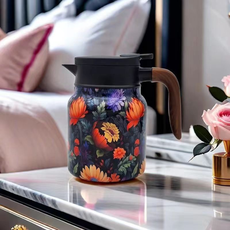 Theiere inox  Prestige Thermos variante fleur