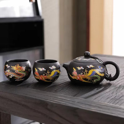 Théières chinoises Zisha Xishi variante noire