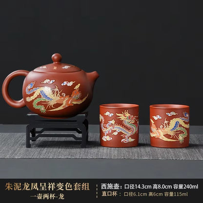 Théières chinoises Zisha Xishi variante rouge