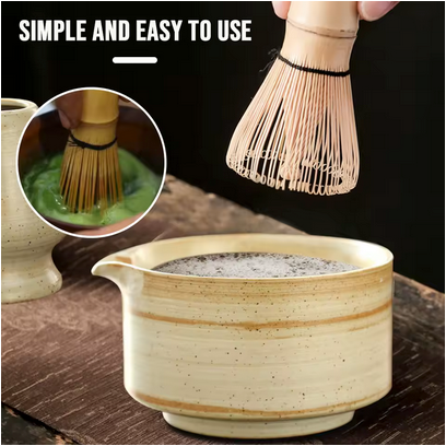Ustensiles matcha Tradition fouet sur bol de matcha