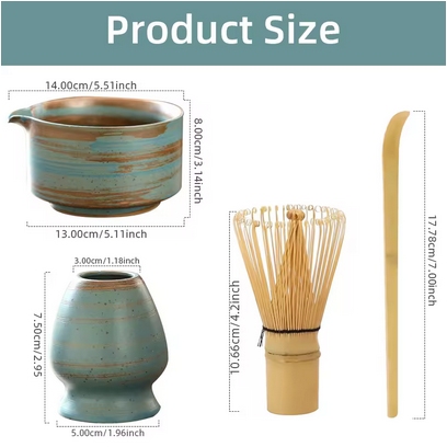 Ustensiles matcha Tradition variante bleue